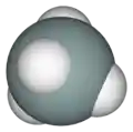 Spacefill model of silane