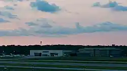 The airside of the headquarters building