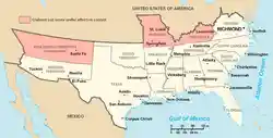 The Confederate States in North America (1861-1865), and its claimed territory.