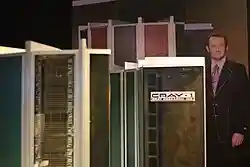 Cray behind a large computer