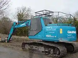 Waterways Ireland Daewoo Solar 150LC-V crawler excavator, used for canal maintenance