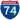 Straßenschild der I-74