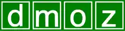 "dmoz" in white on a green background with each letter in a separate square