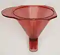A typical powder funnel for manual dispensing