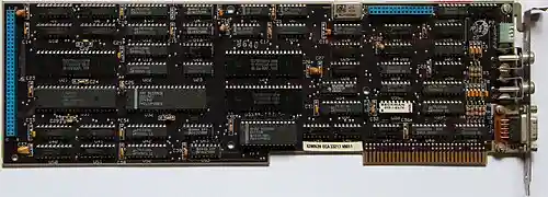Platinenlayout des original IBM EGA-Karte (Belegung siehe Tabelle)