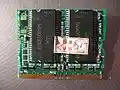256 MB MicroDIMM PC133 SDRAM (double sided, 4 chips).