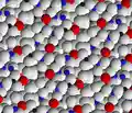 Feldspar crystal structure viewed along the a axis