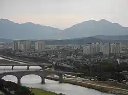 Namwon view of the Yocheon river from Agibong mountain - 2012.