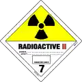 The dangerous goods transport classification sign for radioactive materials
