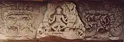 Structural lintel over the entry to main Buddhist shrine, Phimai historical park, Thailand