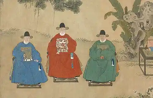 Ming dynasty's mandarins in imperial costume.