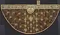 English cope, late 15th or early 16th century. Silk velvet embroidered with silk and gold threads, closely laid and couched. Contemporary Art Institute of Chicago textile collection.