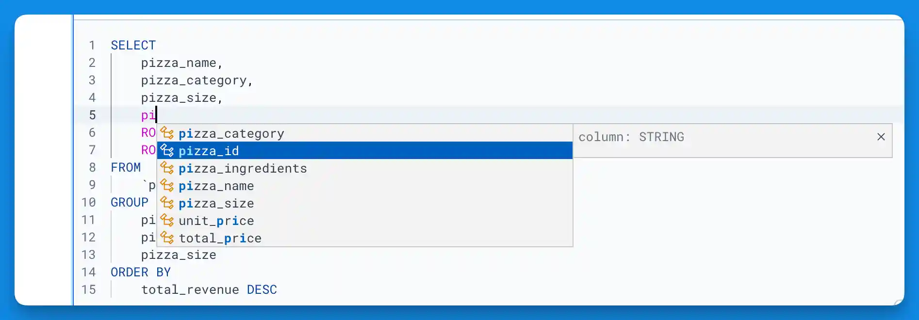 SQL Autocomplete