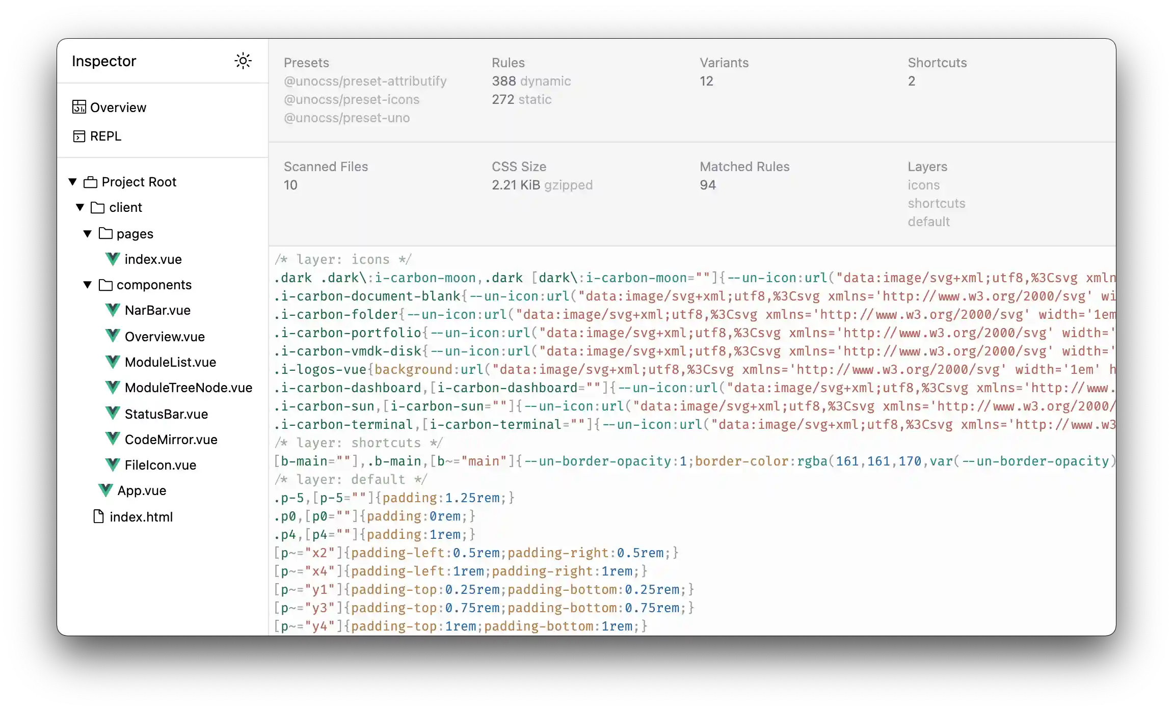 UnoCSS Inspector