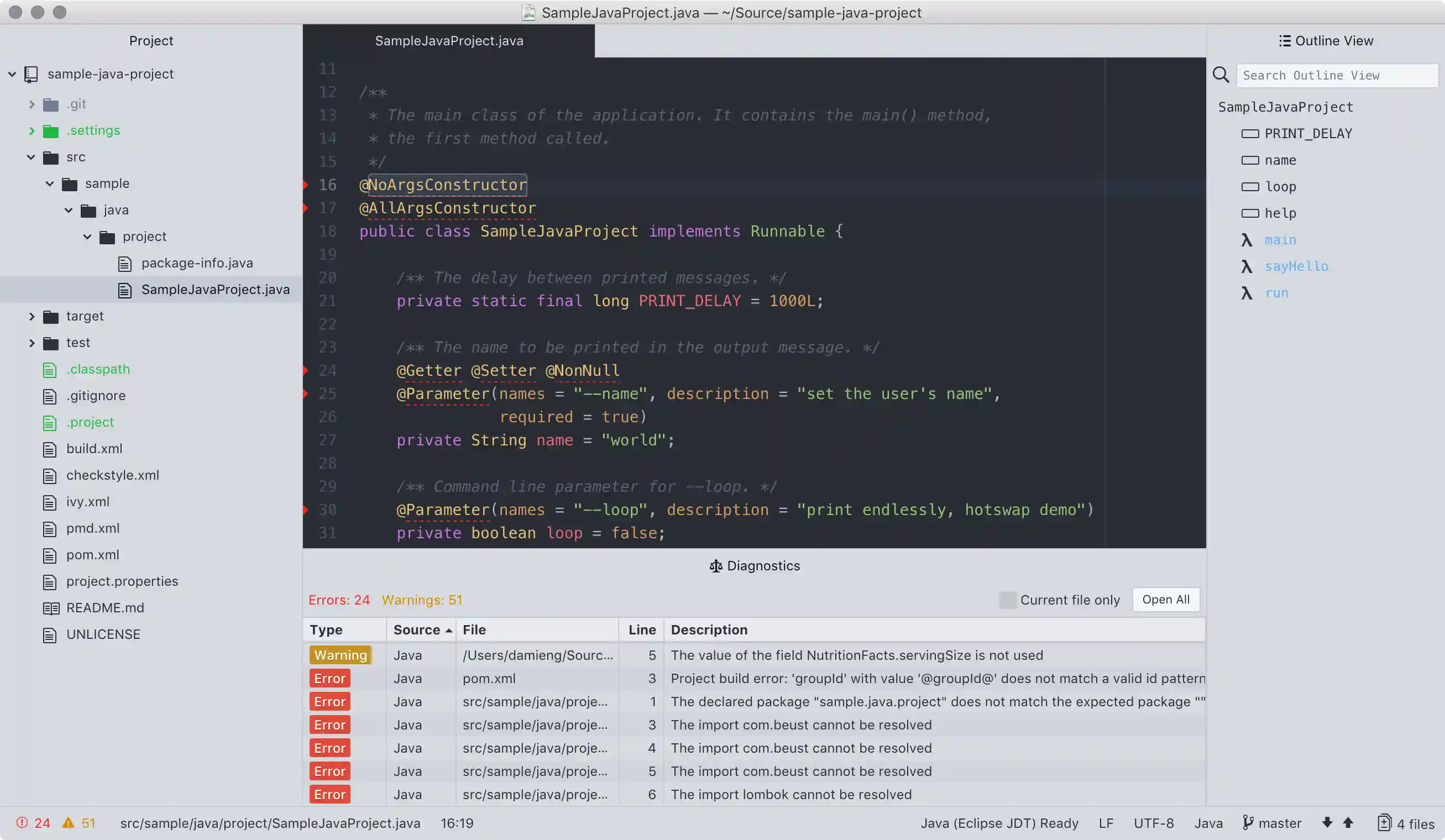 Screenshot of IDE-Java
