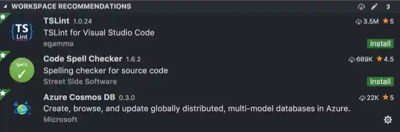 Suggested Extensions In VSCode