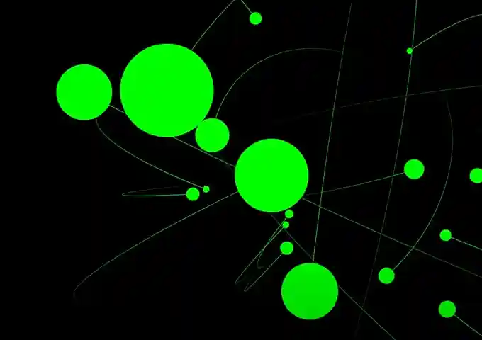 Picture of various sized balls missing one another