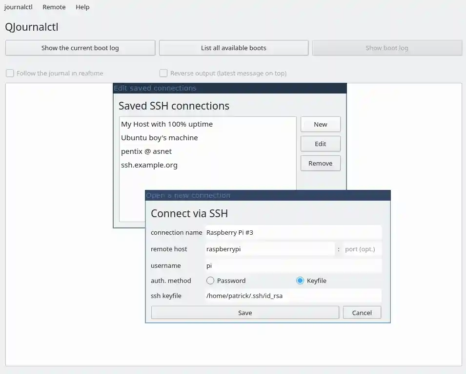Use the ssh feature to connect to remote hosts and read their logs