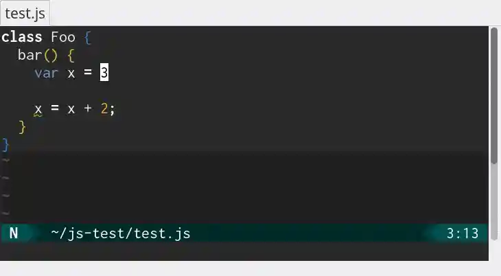 A linting example with the darkspectrum color scheme in GVim.