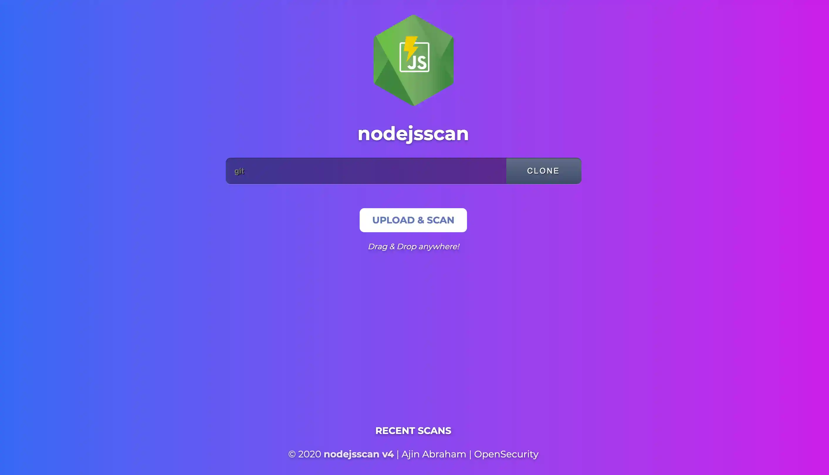 nodejsscan web ui