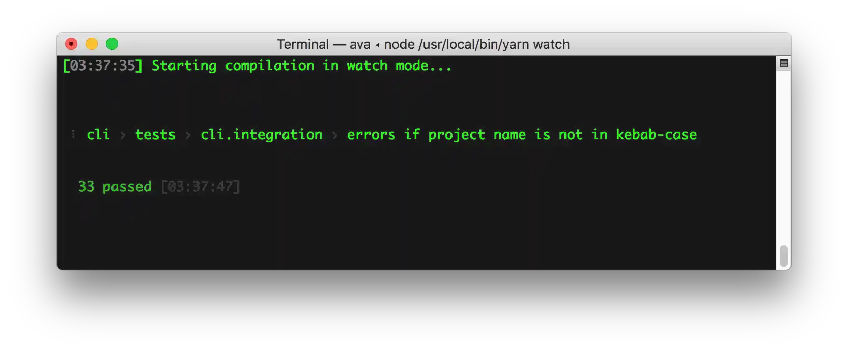 typescript-starter's watch task