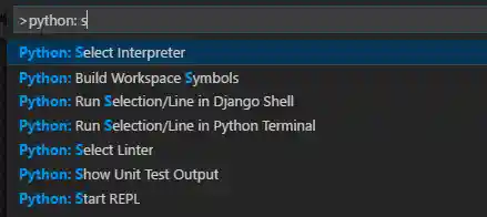 Python: Select Interpreter command