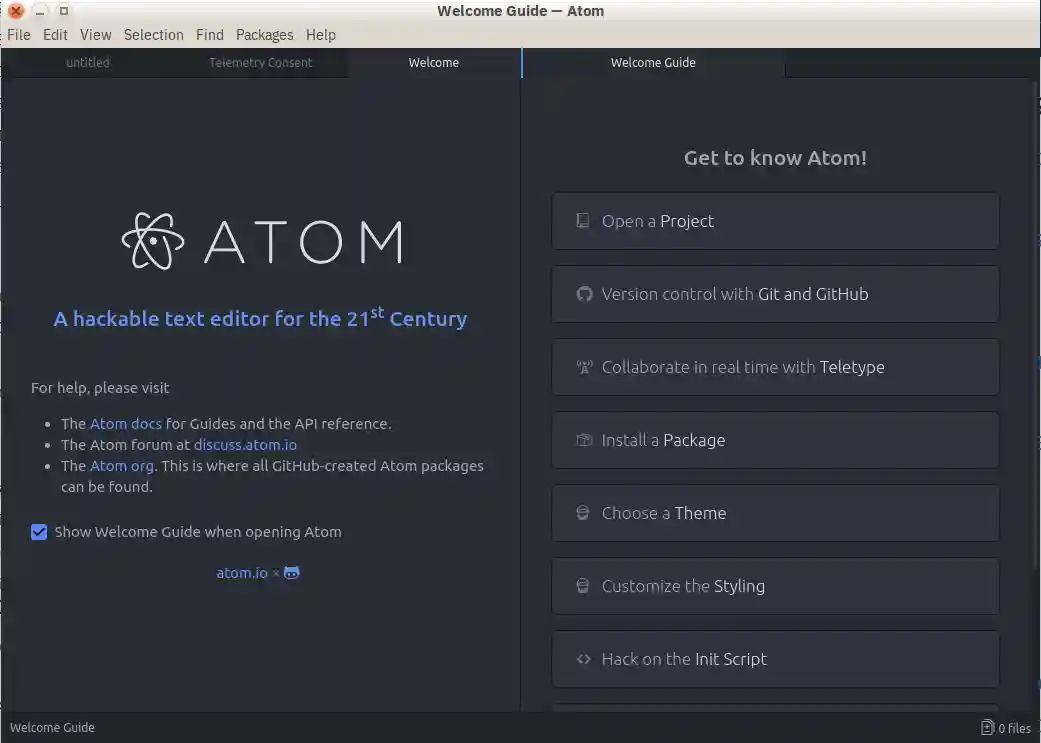 Atom code editor