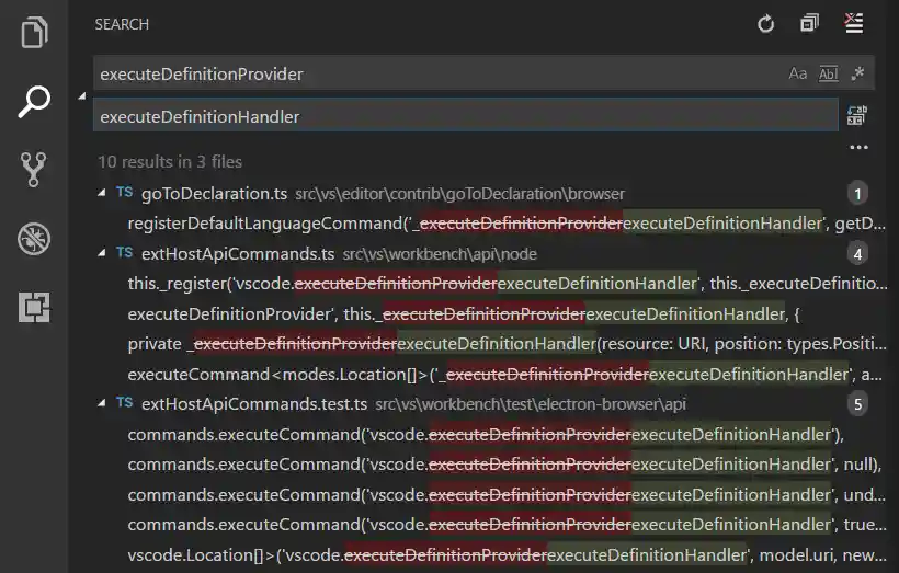 search and replace diff view