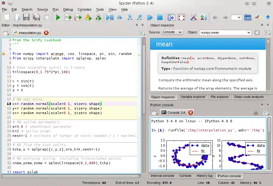 Spyder Python IDE Screenshot