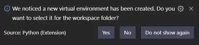 Python environment prompt