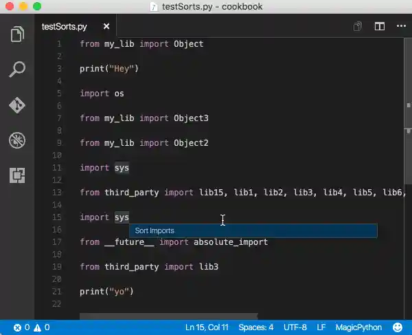 Sorting import statements