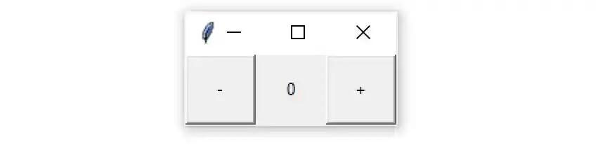 A Tkinter application with increase and decrease buttons that increase and decrease a counter
