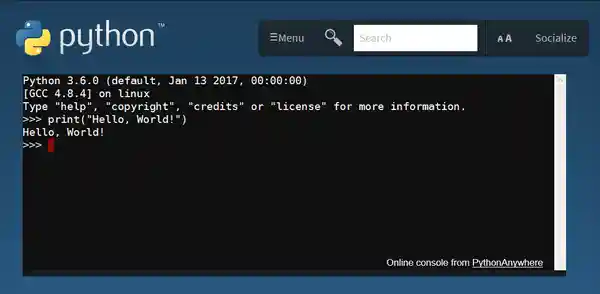 Python Software Foundation Interactive Shell window