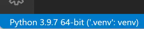 Flask tutorial: selected environment showing in the VS Code status bar