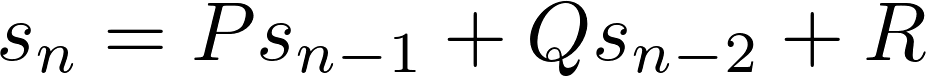Second Order Recurrence Relation