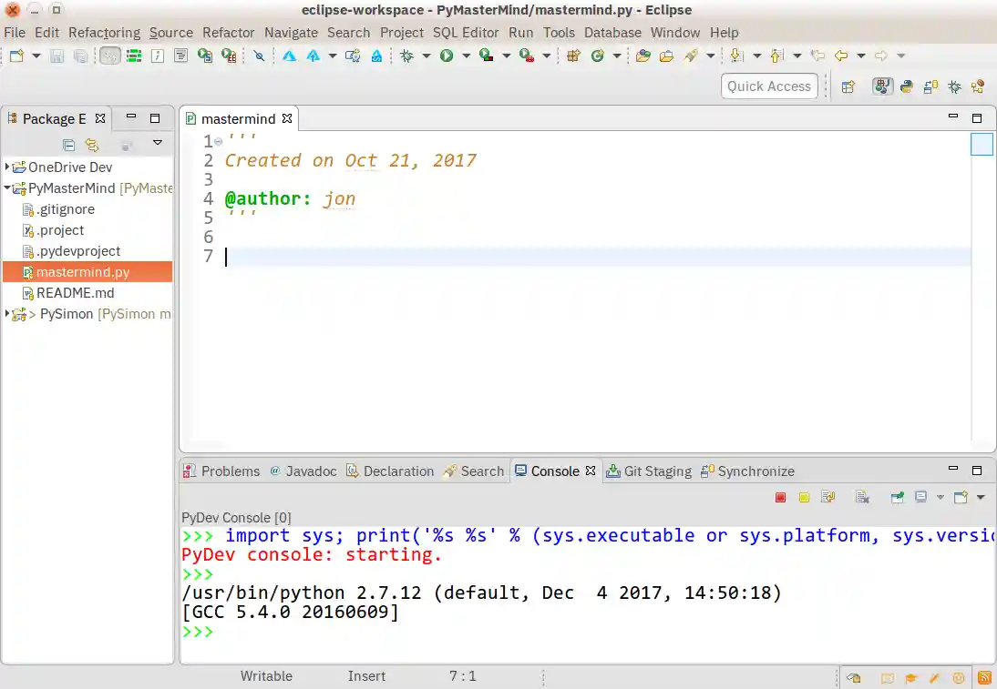 Eclipse with PyDev installed