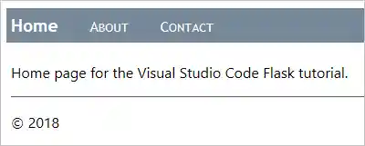 Flask tutorial: app rendering a common nav bar from the base template
