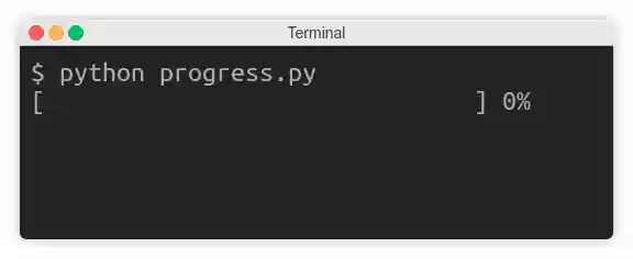 Progress bar animation in the terminal