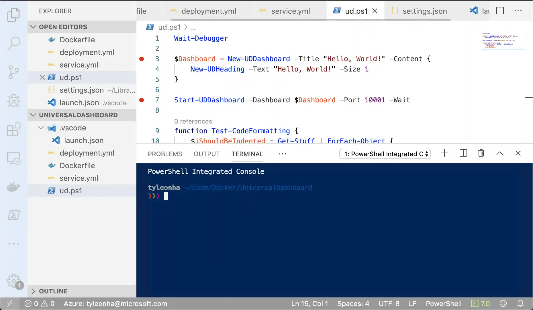 Extension Terminal in VS Code