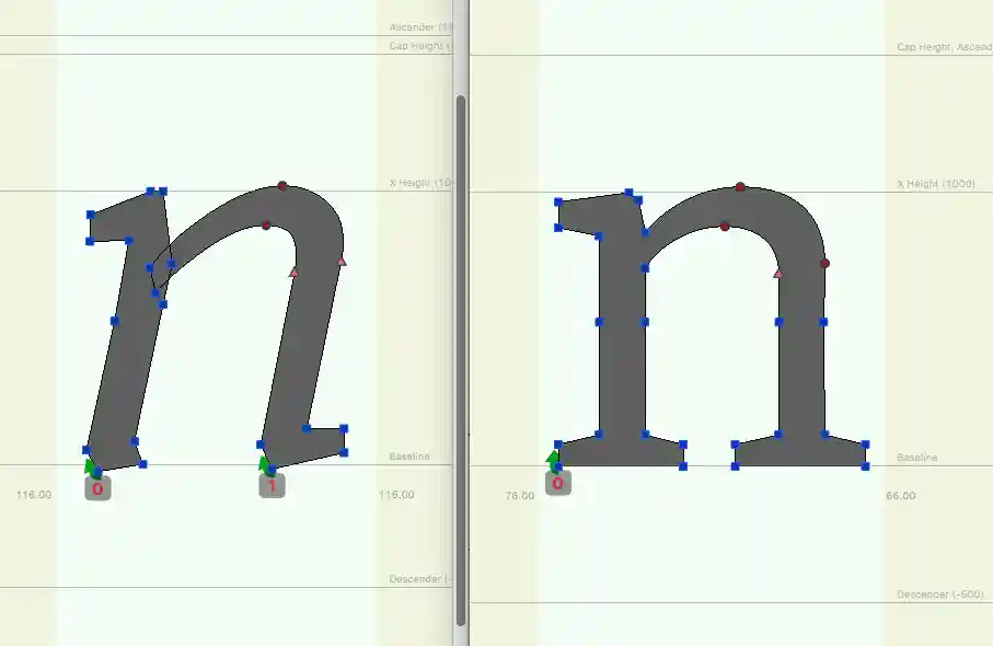 Example of the Weight Axes for the typeface Amstelvar.