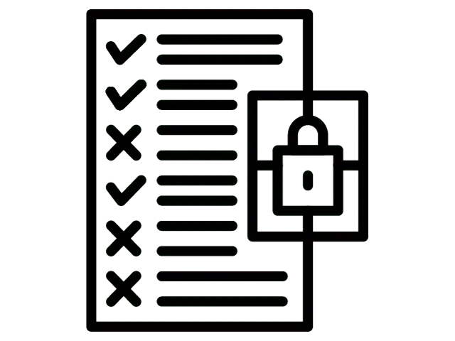 This is a black icon that represents WordPress security assessment and remediation.