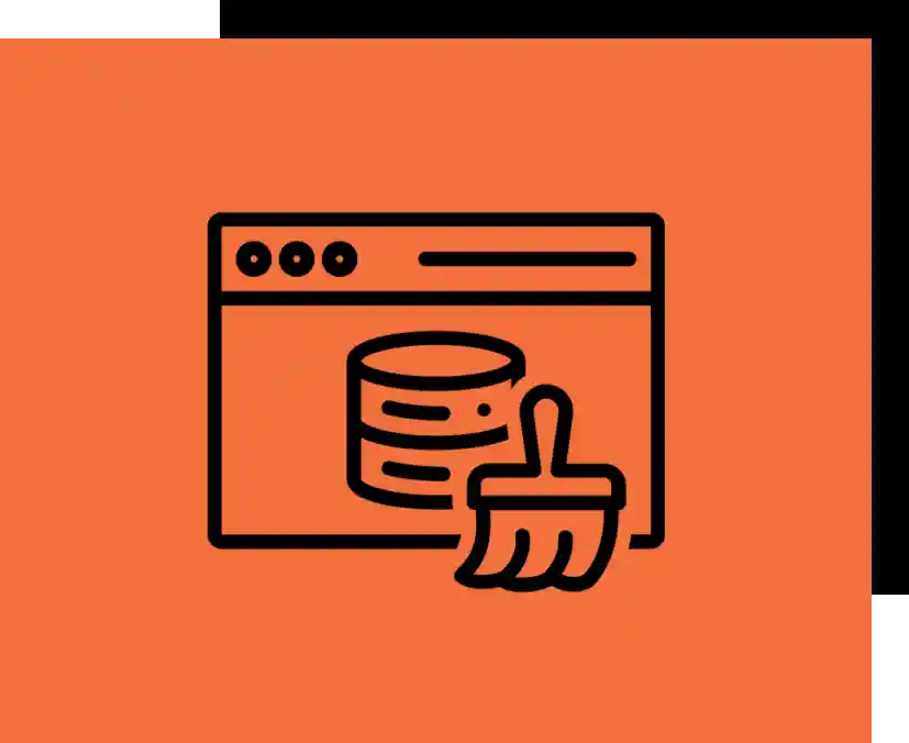 This is a black graphic icon that represents cache.