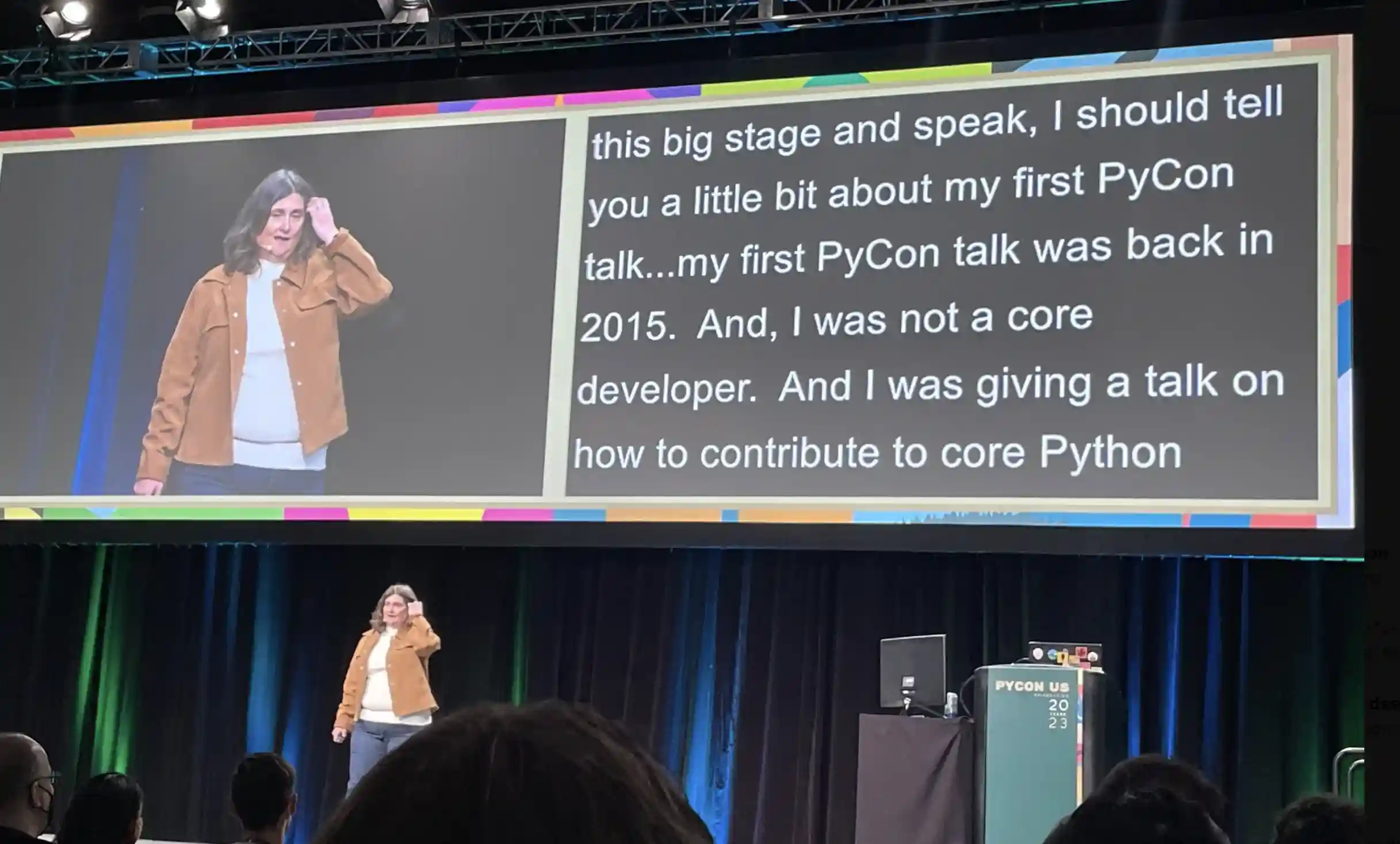 Carol Willing presenting PyCon 2023 Keynote Carol Willing presenting PyCon 2023 Keynote