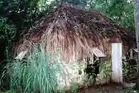 Photograph showing a slave hut in Barbados