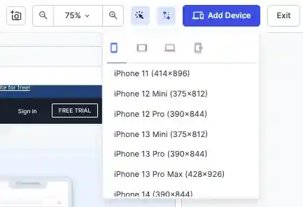 Screenshot showing details of bug capture