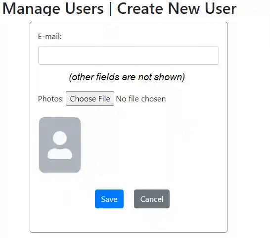 create user form