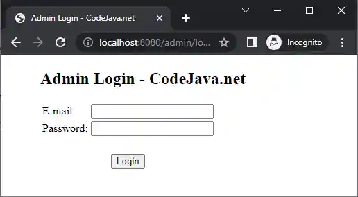 admin login page