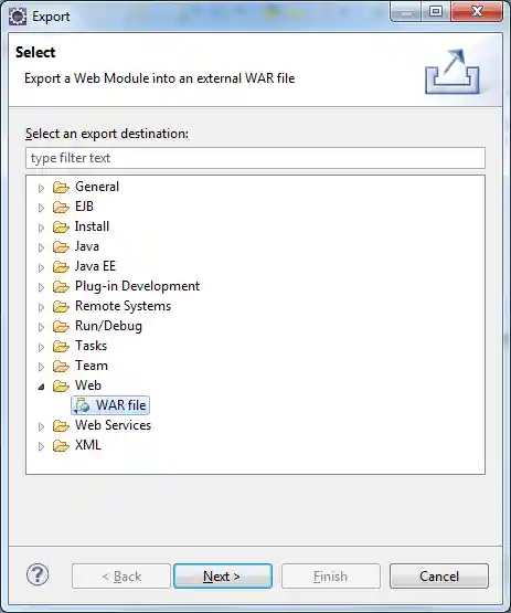Export dialog