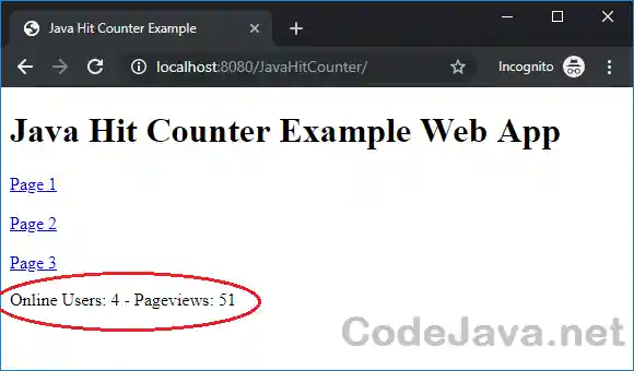 Java Hit Counter Example Web App