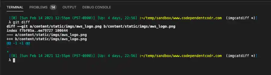 Image diff in non-iTerm terminal